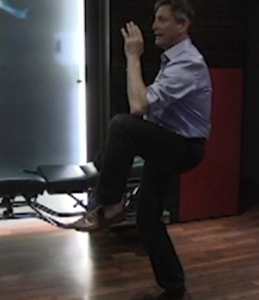 Instroduces/breaks down the postures of “Golden Rooster Stands on One Leg” that is especially helpful for older students seeking balance training and leg-strengthening.